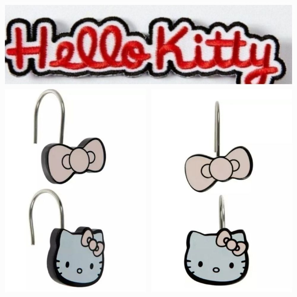 Hello Kitty By Sanrio Set of 12 Logo Shower Curtain Hooks